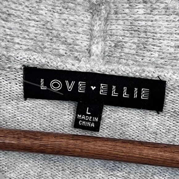 NWOT Love Ellie Women L Lightweight Neutral Cardigan Long Boyfriend Grey Pockets - Picture 5 of 8
